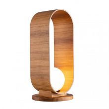 Sfera lampka nocna E27 12W fornir drewniany